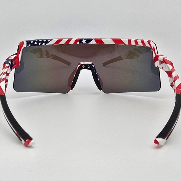 Omekol Flag Stars & Stripes Frame Polarized Blue Lens Sports Baseball Sunglasses - Picture 4 of 12